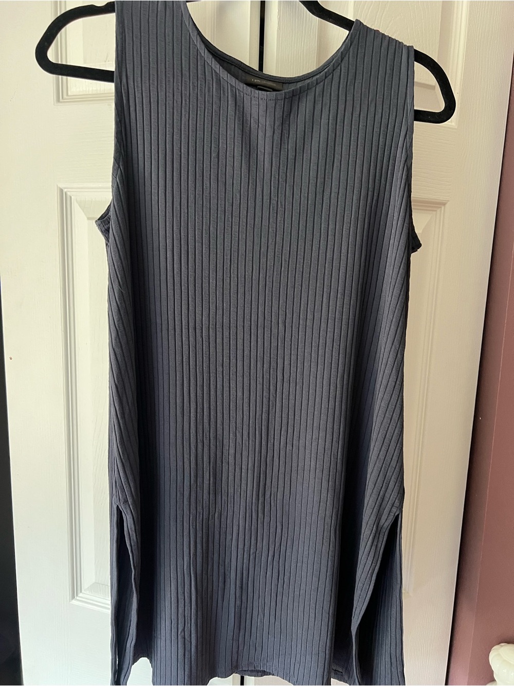 J. Jill Sleeveless Ribbed Mini Dress in Charcoal